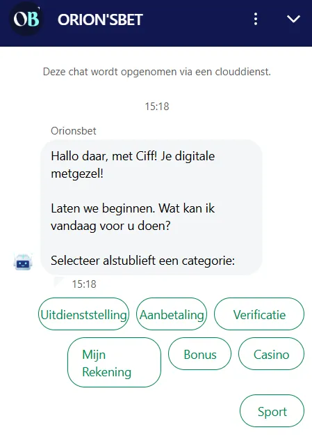 Klantenservice van OrionsBet Casino – snelle en betrouwbare ondersteuning